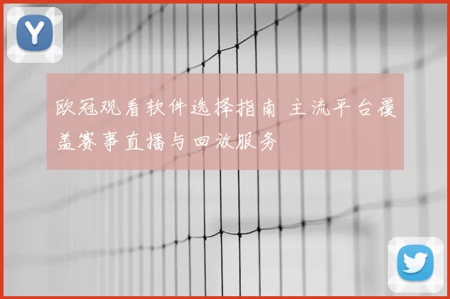 欧冠观看软件选择指南 主流平台覆盖赛事直播与回放服务